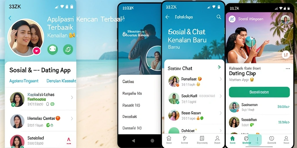 Antarmuka utama aplikasi 33ZK menampilkan fungsi kencan yang menarik.