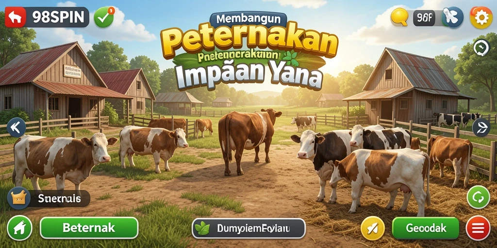 Antarmuka permainan Beternak 98SPIN yang menarik dan interaktif.