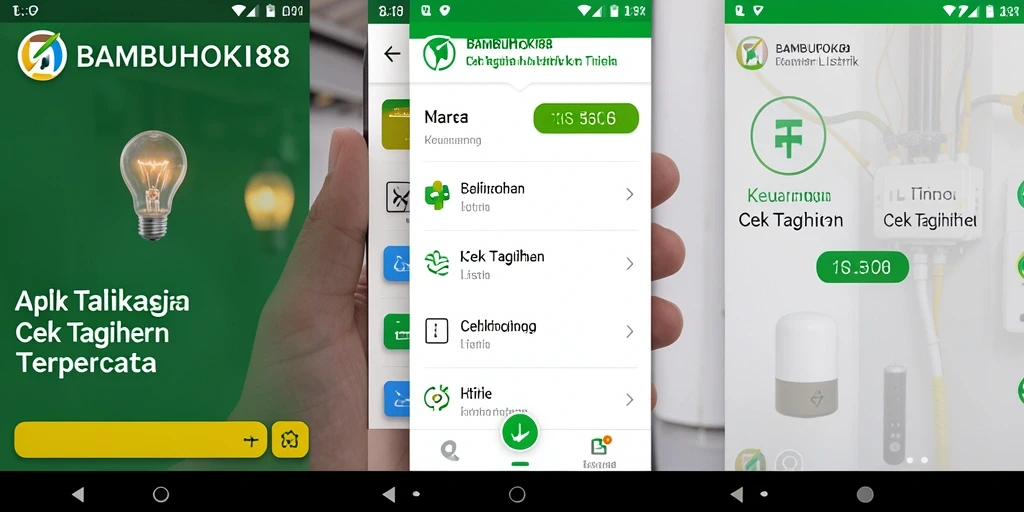 Tampilan antarmuka BAMBUHOKI88 untuk cek tagihan listrik.