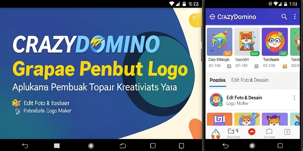Antarmuka pengguna aplikasi CRAZYDOMINO yang intuitif dan menarik.