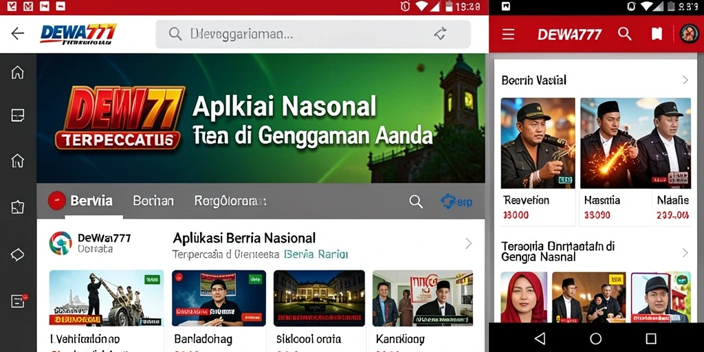 Antarmuka DEWA777 yang modern dan intuitif untuk berita nasional.
