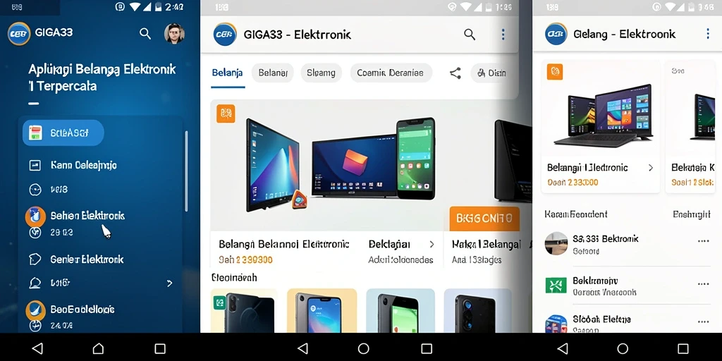 Antarmuka GIGA33 menampilkan berbagai pilihan produk elektronik yang menarik.