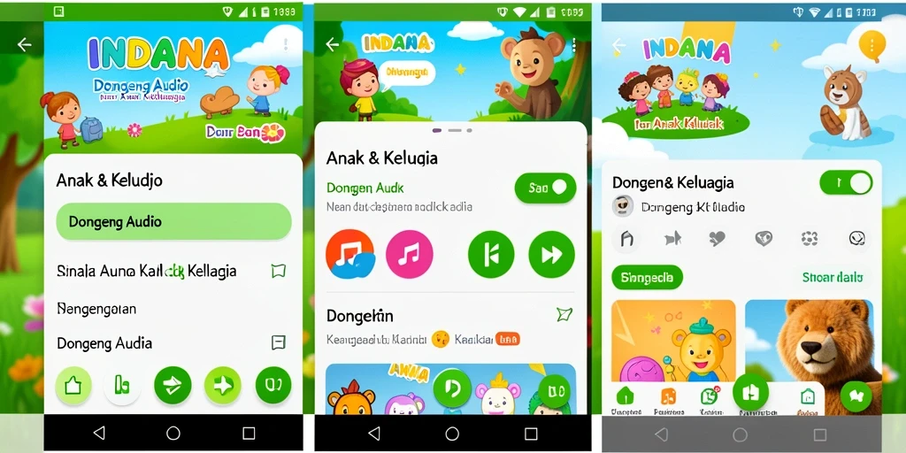 Tampilan antarmuka <strong>INDAAA</strong> yang ramah anak dan penuh warna.
