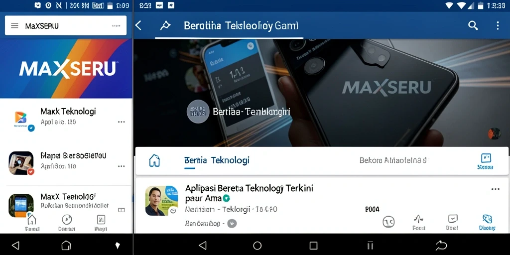 Screenshot utama MAXSERU menampilkan antarmuka aplikasinya yang user-friendly.