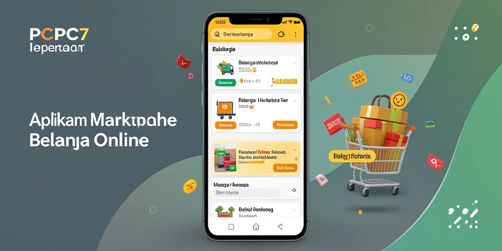 Antarmuka utama aplikasi PCPC7 dengan berbagai pilihan produk Marketplace.