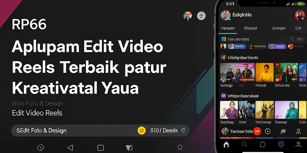 Tampilan antarmuka RP66 saat mengedit video reels dengan berbagai fitur.