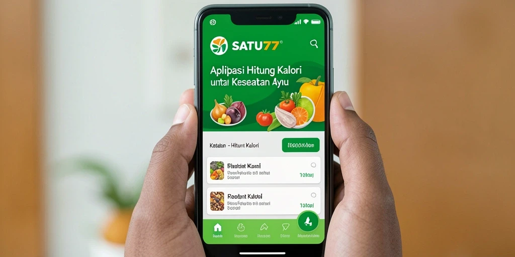 Antarmuka SATU77 yang simpel dan fungsional untuk Hitung Kalori.