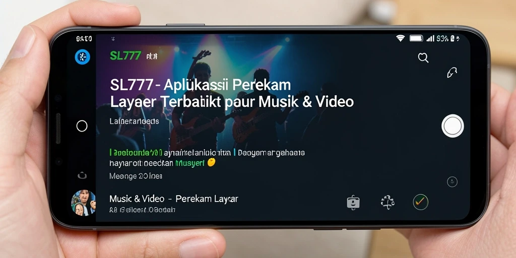 Tampilan antarmuka SL777 yang sederhana dan bersih saat merekam layar.
